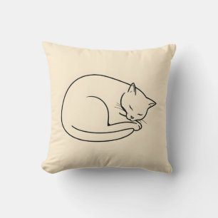 Eine Minimalistische Art, eine Schlafkatze Zeichne Kissen