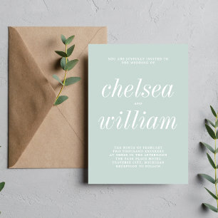 Eine Minimalistische Hochzeit mit 2-Sea-Gläsern Einladung