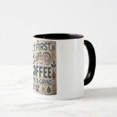 Eine Minimalistische Kaffee-Tasse mit fett Typogra Tasse (VorderseiteRechts)