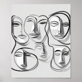 Eine Minimalistische Seite mit einer Linie Zeichne Poster (Vorne)