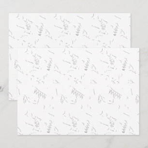 Eine minimalistische, weiße Linie Skizze zeigt ein Dankeskarte