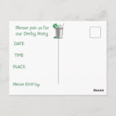 EINE MINTE JULEP DERBY-PARTY EINLADUNG POSTKARTE (Rückseite)