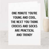 Eine Minute bist du jung und cool, sonniger Geburt Karte (Vorderseite)