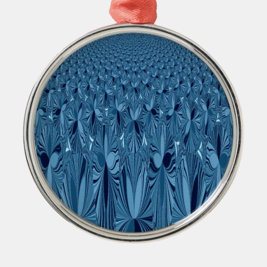 Eine Mischung aus Blau Silbernes Ornament (Vorne)