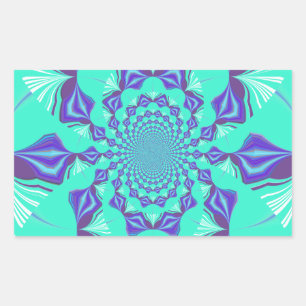 Eine Mischung aus Kaleidoskop- und Mandala-Kunst! Rechteckiger Aufkleber