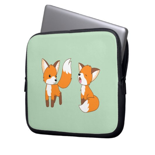 Eine Mischung aus Niedlichen kleinen Füchsen auf G Laptopschutzhülle (Vorderseite Links)