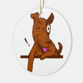 EINE MIT AUGEN HUNDErunde VERZIERUNG Keramik Ornament (Links)