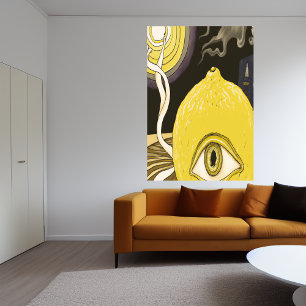 Eine mit Augen Lemon-Oberfläche AI Art Poster