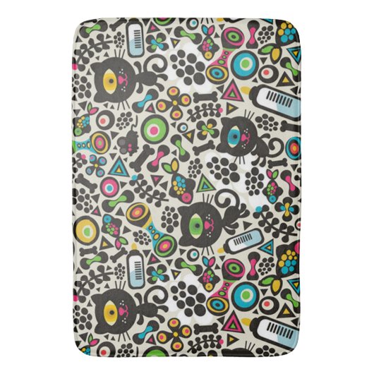 Eine Mit Augen schwarze Katze Badematte (Vorderseite Vertikal)