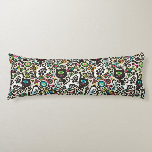 Eine Mit Augen schwarze Katze Seitenschläferkissen (Vorderseite)