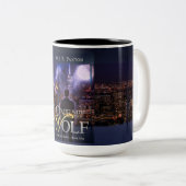 Eine mit der Wolf NYC-Tasse Zweifarbige Tasse (VorderseiteRechts)