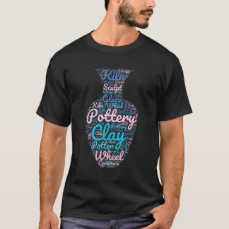 Eine mit Text gefüllte Twitterwolke mit Vase T-Shirt