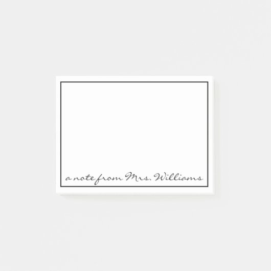 eine Mitteilung Post-it Klebezettel (Vorderseite)