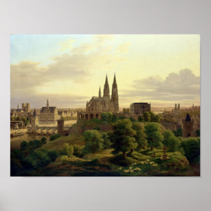 Eine mittelalterliche Stadt 1830, 1830 Poster