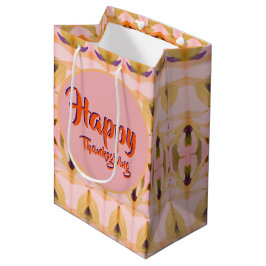 Eine mittelgroße Extravagante Erntedank-Papiergesc Mittlere Geschenktüte