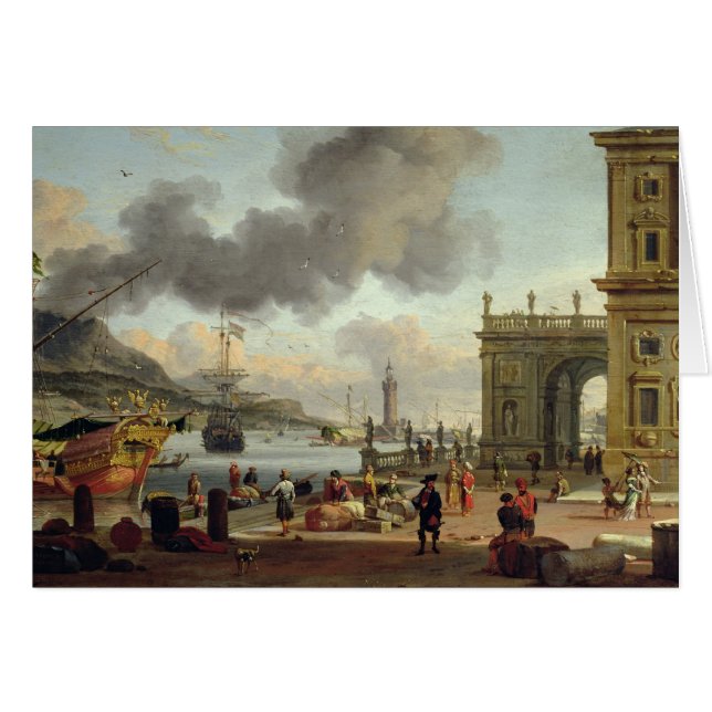Eine Mittelmeerhafen-Szene (Vorderseite (Horizontal))