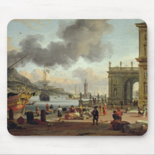 Eine Mittelmeerhafen-Szene Mousepad