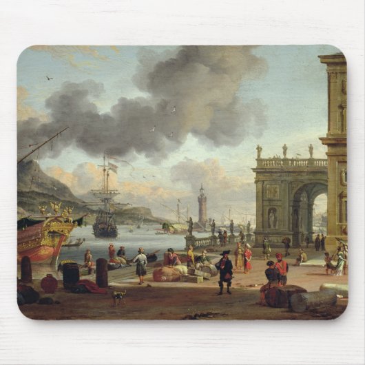 Eine Mittelmeerhafen-Szene Mousepad (Vorne)