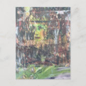Eine Mixed-Media-Collage mit Gesicht Postkarte (Vorderseite)