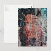 Eine Mixed-Media-Collage mit Gesicht Postkarte (Vorne/Hinten)