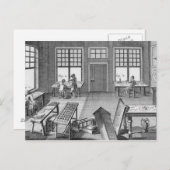 Eine Möbelgalerie in der Werkstatt, aus der "Enzyk Postkarte (Vorne/Hinten)