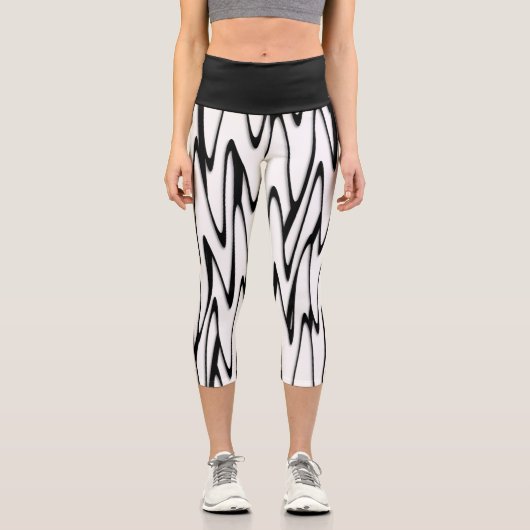 Eine moderne Abstrakte Bauweise Capri Leggings (Vorderseite)