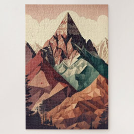 Eine moderne Berglandschaft in erdiger Harmonie Puzzle