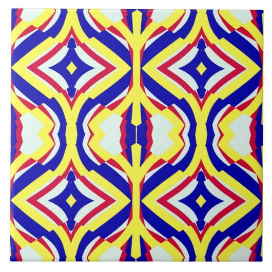 Eine moderne, nahtlose, vielfarbige, klassische Mu Fliese (Vorderseite)