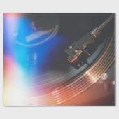 Eine moderne Turntable, um Musik auf der Audiodisk Geschenkpapier (Flach)