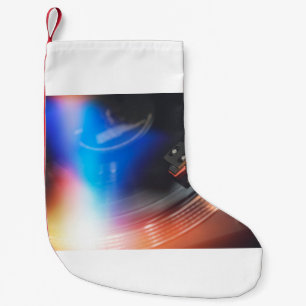 Eine moderne Turntable, um Musik auf der Audiodisk Kleiner Weihnachtsstrumpf