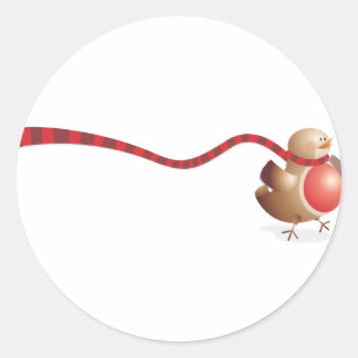 Eine moderne Version des Robin Red Breast Runder Aufkleber