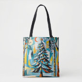 Eine moderne Weihnachtsbaumillustrierung 2 - Tote Tasche (Vorderseite)