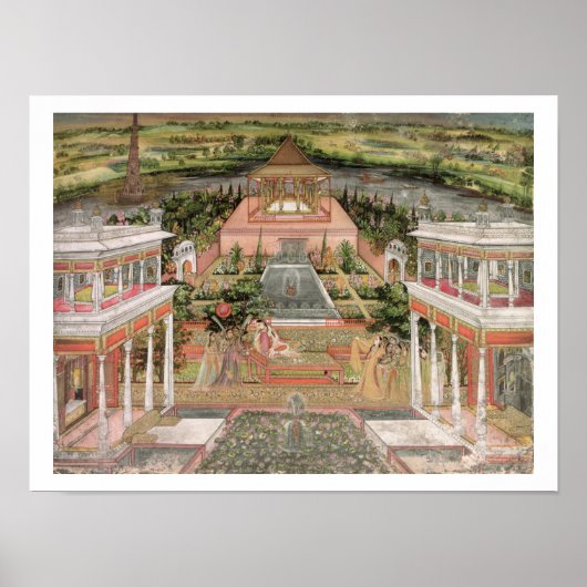 Eine Mogulprinzessin in ihrem Garten (Gouache auf Poster (Vorne)