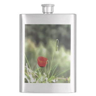 Eine Mohnmalerei künstlerischer Wildblume Flachmann