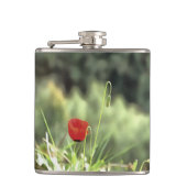 Eine Mohnmalerei künstlerischer Wildblume Flachmann (Vorderseite)
