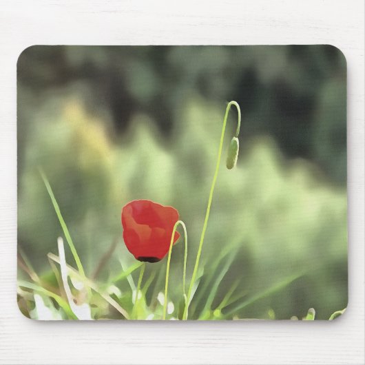Eine Mohnmalerei künstlerischer Wildblume Mousepad (Vorne)