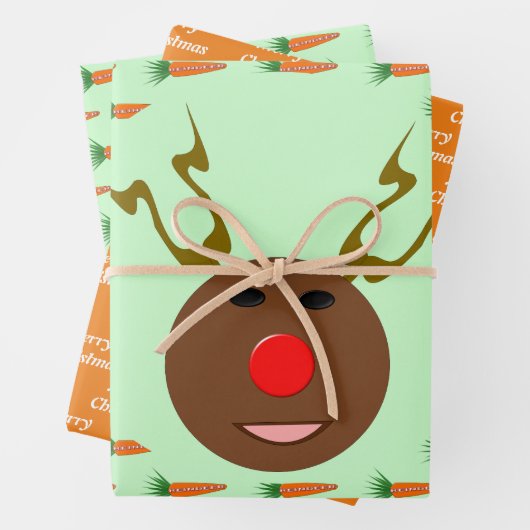 Eine Möhre für den Weihnachtsmann Geschenkpapier Set (Beispiel)