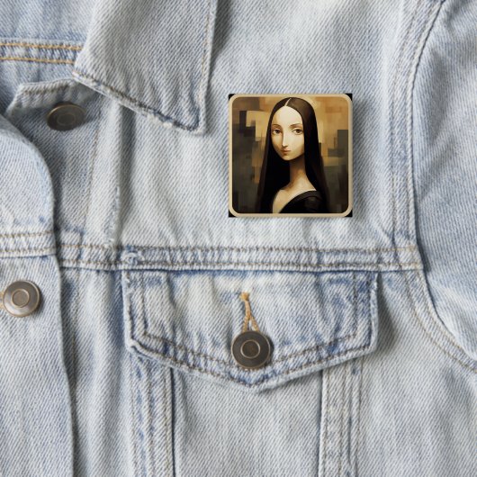 Eine Mona Lisa reimaginierte, ein Klassiker, aber  Button (Beispiel)