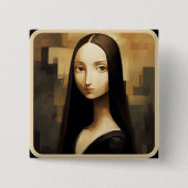 Eine Mona Lisa reimaginierte, ein Klassiker, aber  Button (Vorderseite)