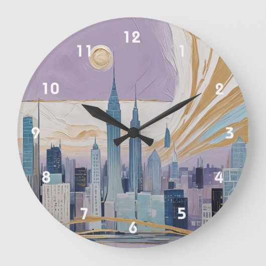 Eine Mondstadtlandschaft Große Wanduhr (Vorderseite)