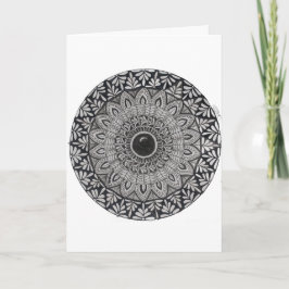 Eine monochrome Mandala-Kunst-Grußkarte Karte