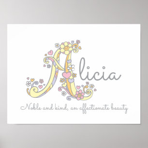 Eine Monografie Kunst Alicia Mädchen Name bedeutet Poster