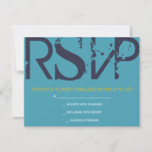Eine Monogram Initial Bar Bat Mitzvah Reply Card