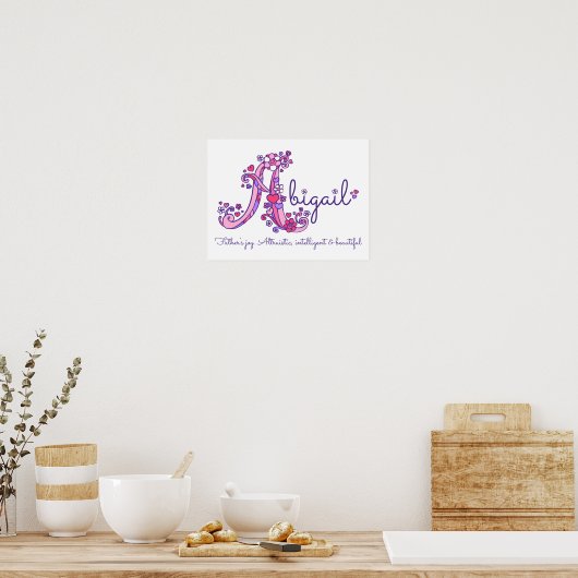 Eine Monogramm-Art Abigail-Mädchen-Name bedeutet P Poster (Küche)