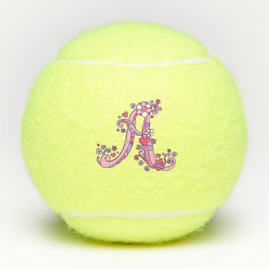 Eine Monogramm-Girls-personalisiert-Doodbriefe-Kun Tennisbälle (Vorderseite)