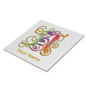 Eine Monogramm-Keramik mit Ihrem Namen "Gothic Rai Fliese (Seite)