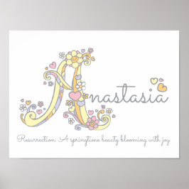 Eine Monogramm Kunst Anastasia Mädchen Name bedeut Poster
