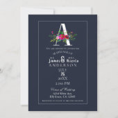 Eine Monogramm letzte erste Hochzeit mit moderner Einladung (Vorderseite)