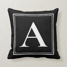 Eine Monogramm-Vorlage Elegant Moderne Schwarz-wei Kissen