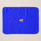Eine monogrammblaue Fleece-Decke Sherpadecke (Vorderseite (Horizontal))